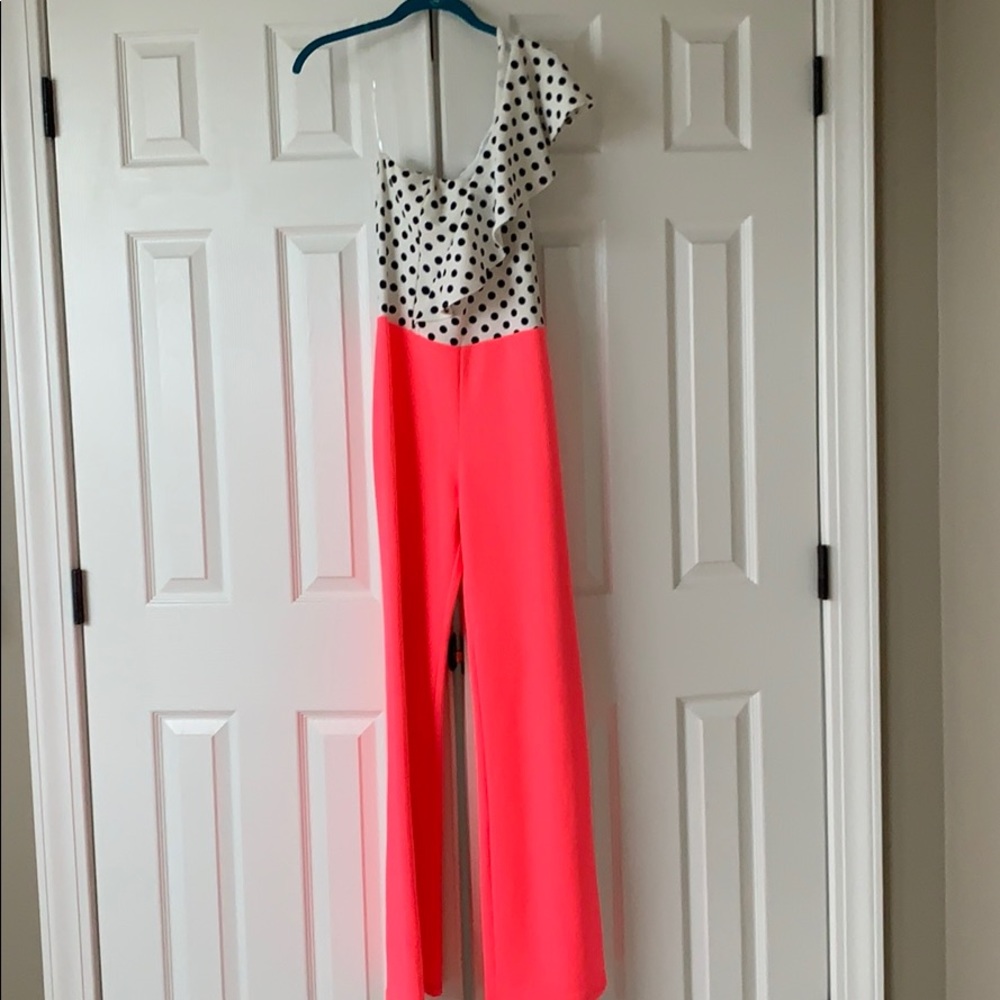 Navy polka dot pink Jumpsuit